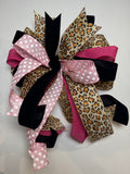#1147 Breast Caner Awareness Bow, Lantern Bow, Wreath Bow