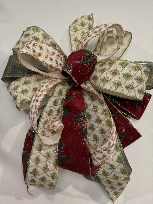 #1156 Holiday Bow, Lantern Bow, Wreath Bow