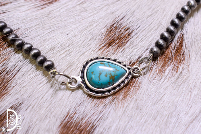 15" Turquoise & Pearls Fashion Choker - Deadwood South Boutique & Company LLC