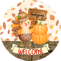 #2- Welcome Fall Sign, Happy Thanksgiving, Turkey Design, Wreath Sign, Wreath Center, Wreath Attachment