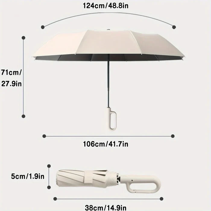 20 Bones Windproof Strong 105CM Folding Umbrella for Men, Large Handle, Water Resistant