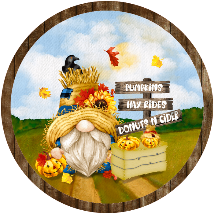 #23 Fall Gnome Sign,  Wreath Sign, Wreath Center, Wreath Attachment