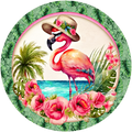#30 Summer Flamingo Sign, Wreath Sign, Wreath Center, Wreath Attachment