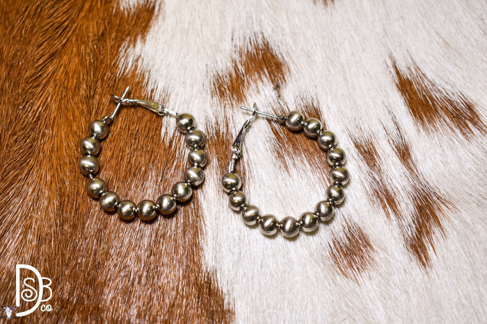 6mm Pearl Beaded Hoops - Deadwood South Boutique & Company LLC