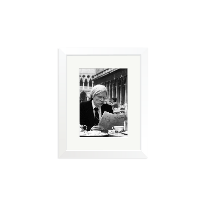 Andy Warhol in Venice Framed Print White Small