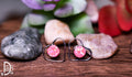 Authentic Sterling & Pink Fire Opal Heart Studs - Deadwood South Boutique & Company LLC