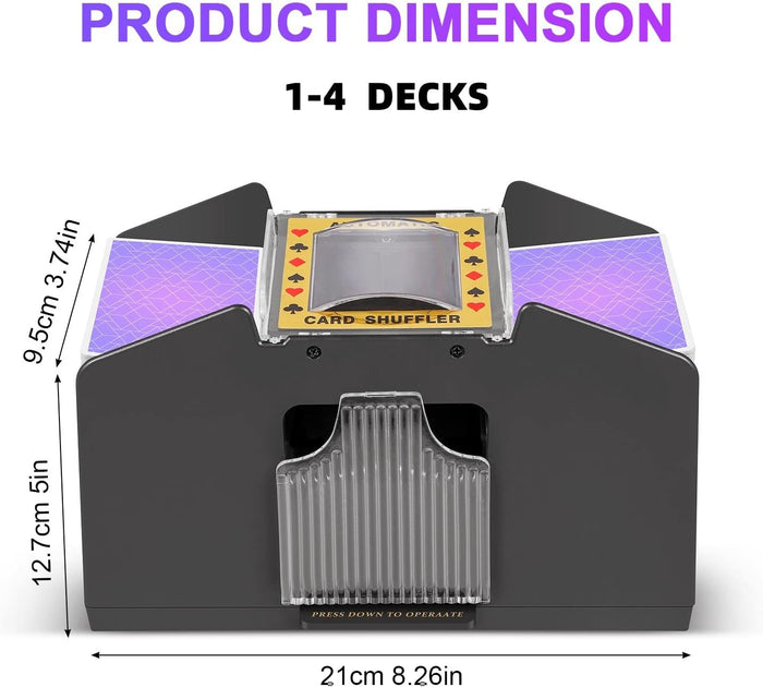 Automatic Card Shuffler - Two-Deck Capacity, Battery-Powered Tabletop Poker Shuffler, Fall 2025 Gift