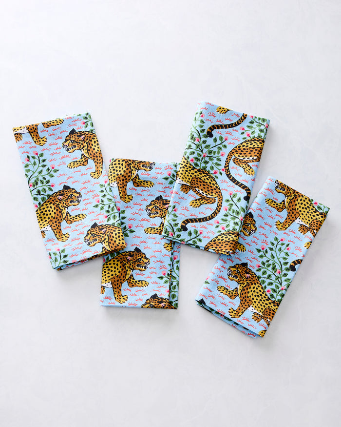 Bagheera - Dinner Napkins Set Of 4 - Pale Blue - Printfresh
