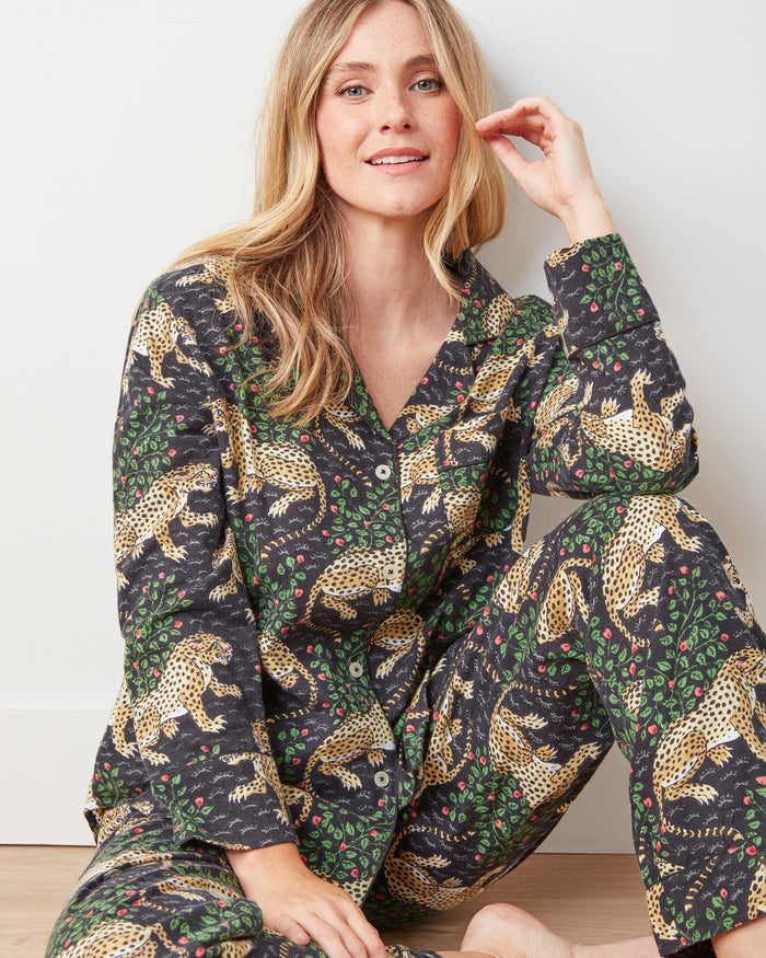 Bagheera - Lightweight Flannel Long PJ Set - Ink - Printfresh