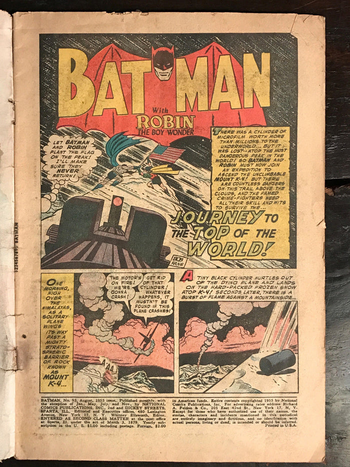 Batman #93 G-1.8 ROBIN THE CAVEMAN BATMAN 1955!!