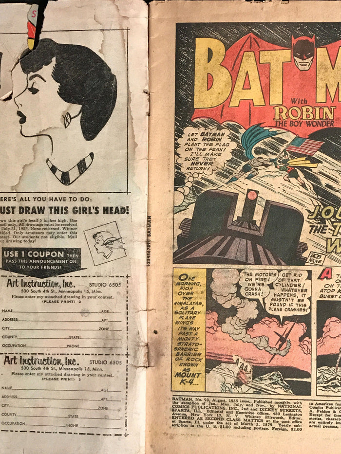 Batman #93 G-1.8 ROBIN THE CAVEMAN BATMAN 1955!!