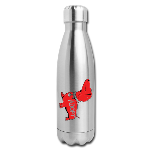 "Big Red Dog" Stainless Steel Water Bottle - silver