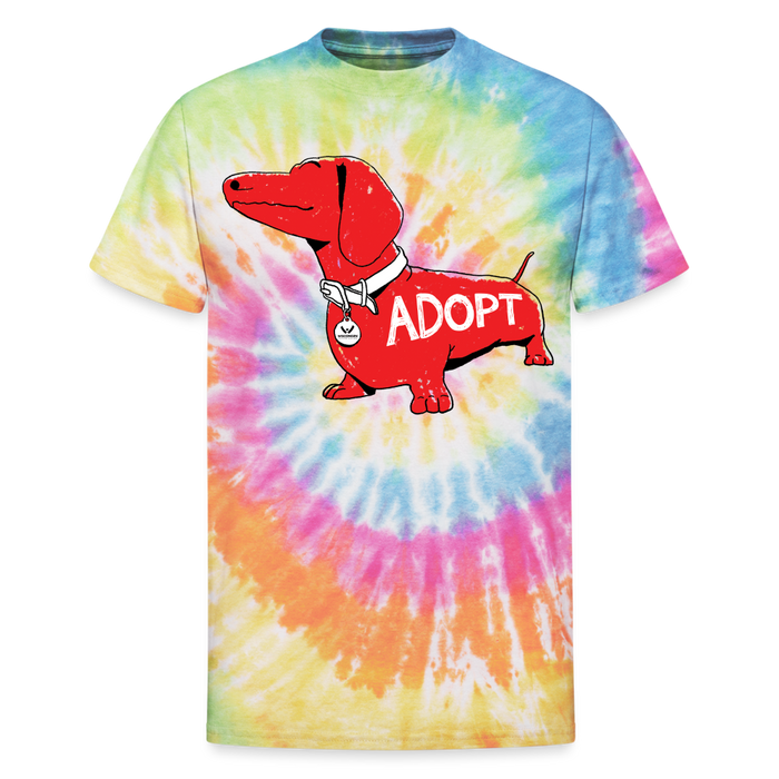 "Big Red Dog" Tie Dye T-Shirt - rainbow
