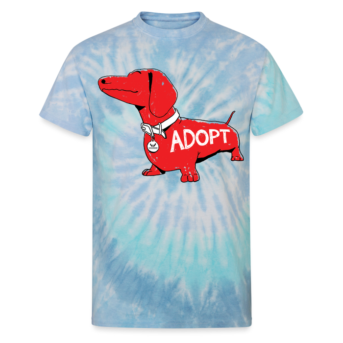 "Big Red Dog" Tie Dye T-Shirt - blue lagoon
