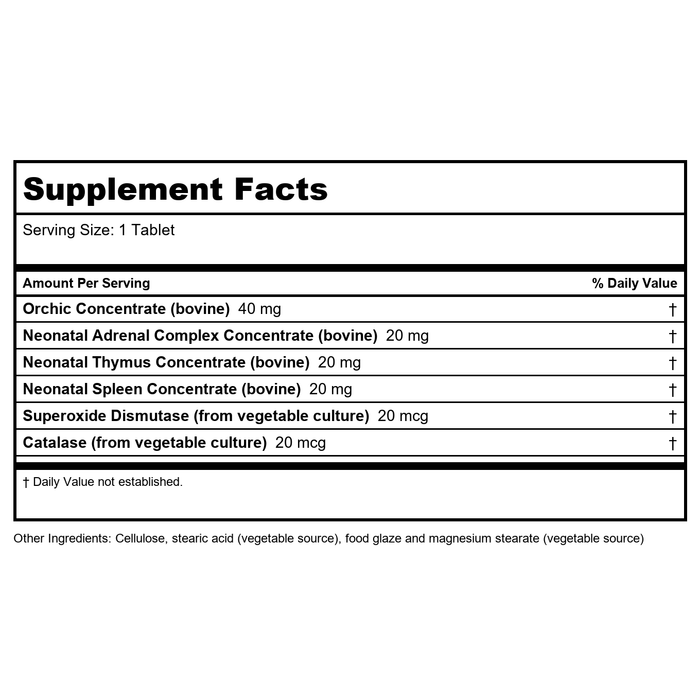Biotics Research Cytozyme-M 60 Tablets - Supplement Facts panel