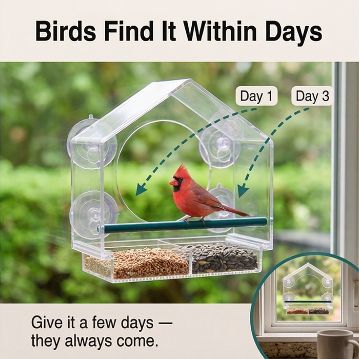 Birdvue – Crystal Clear Window Bird Feeder