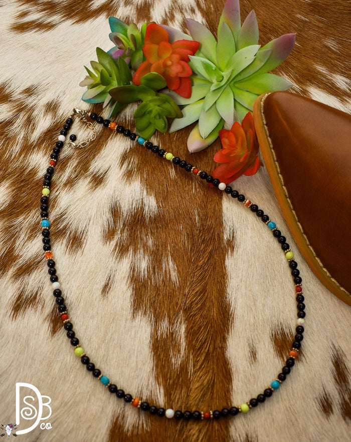 Black Onyx & Multi Stone Beaded Necklace - Deadwood South Boutique & Company LLC