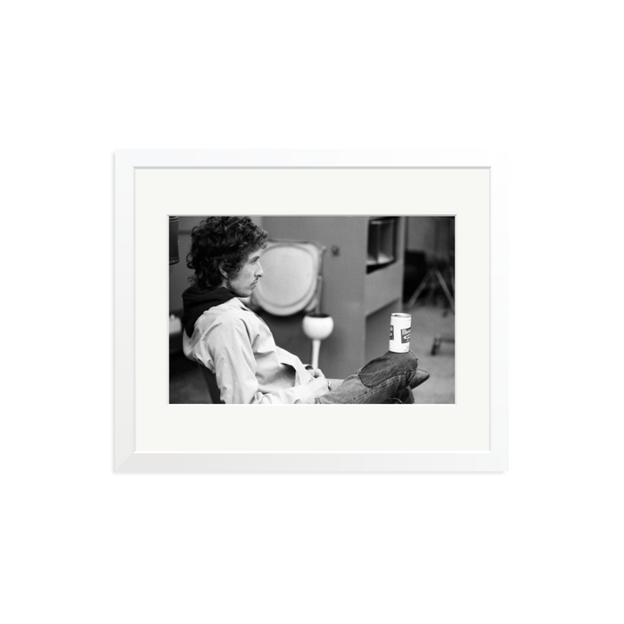 Bob Dylan At Atlantic Studios Framed Print White Medium