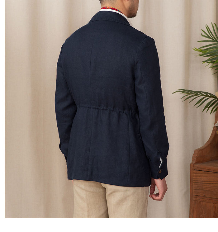 Breathable Men's Linen Jacket - Retro Casual, Single-Breasted, 100% Linen, City Wear