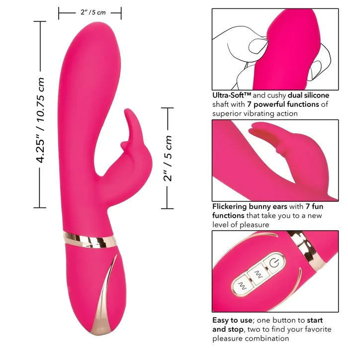 CalExotics® CalExotics Jack Rabbit Signature Silicone Ultra-Soft Vibrator - 7 Functions Hot Pink