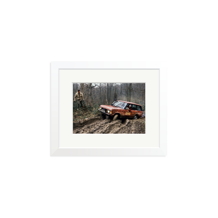 Camel Trophy Training Framed Print White Small