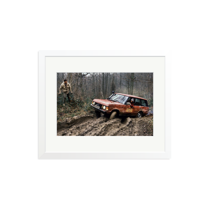 Camel Trophy Training Framed Print White Medium