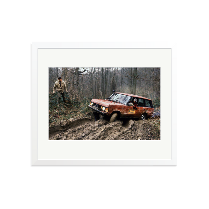 Camel Trophy Training Framed Print White Large