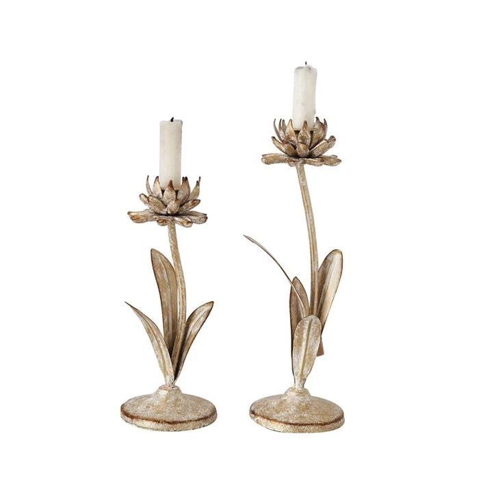 Candle - Taper Holder - Flower - Gold - Findlay Rowe Designs