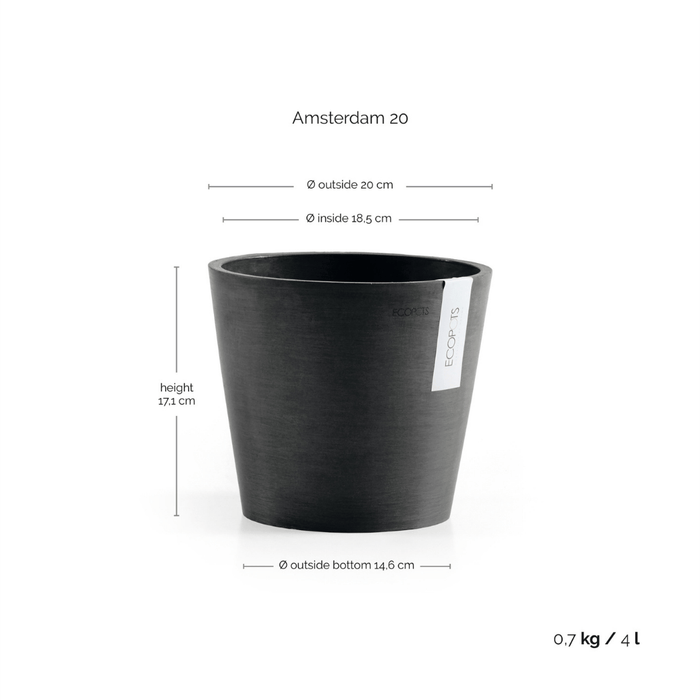 Ecopots Amsterdam Dark Grey
