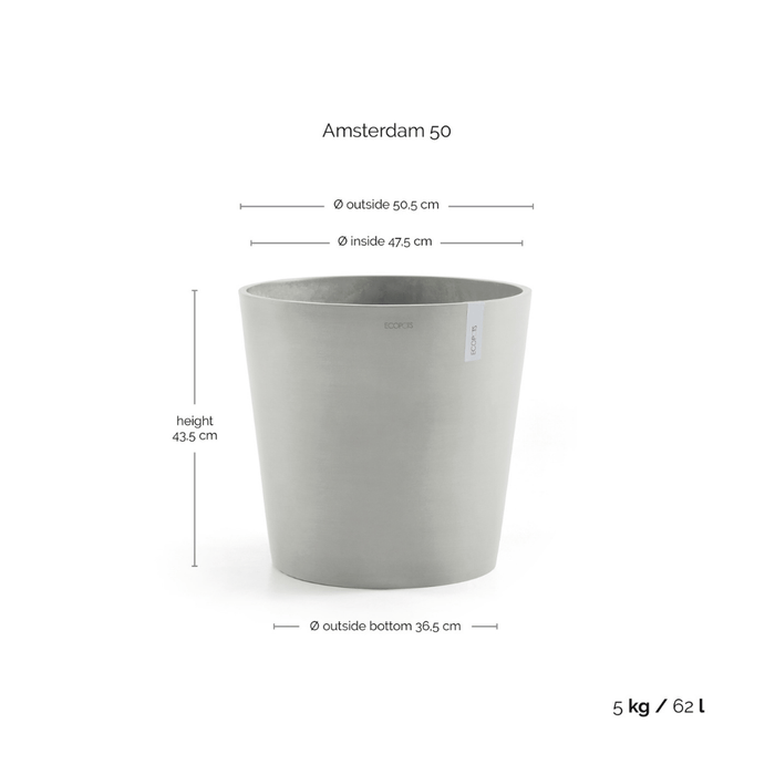 Ecopots Amsterdam White Grey