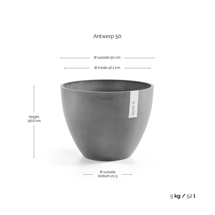 Ecopots Antwerp Grey