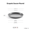 Ecopots Saucer Round Grey