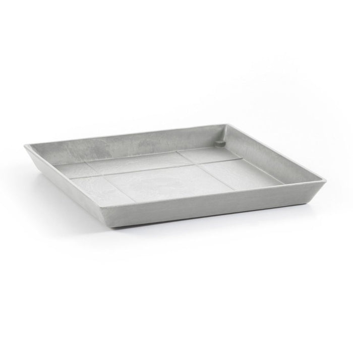 Ecopots Saucer Square White Grey