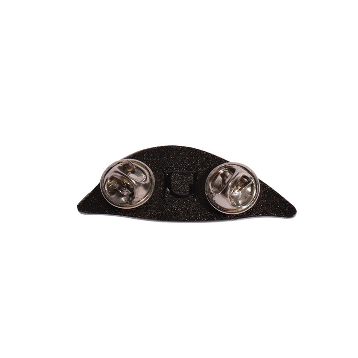 Back of pin with two silver circular components