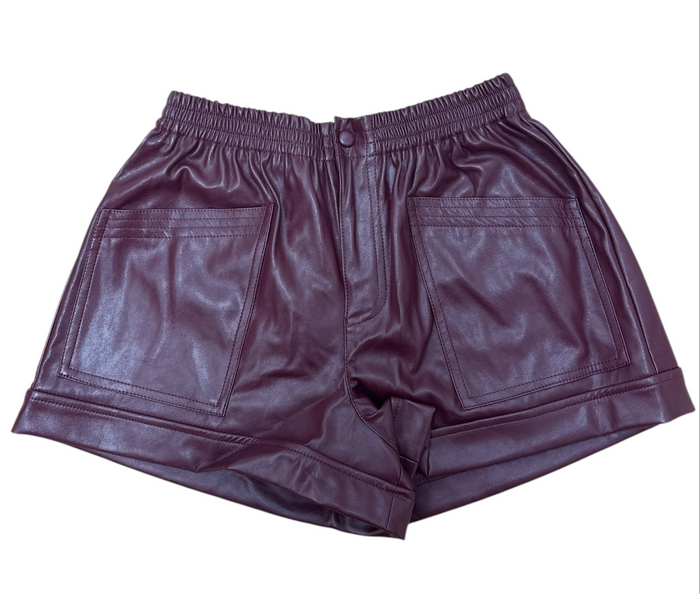 Elan-Plum Elastic Waistband Shorts