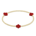 ENEWTON-Signature-Cross-Gold-Pattern-2mm-Bead-Bracelet-Red