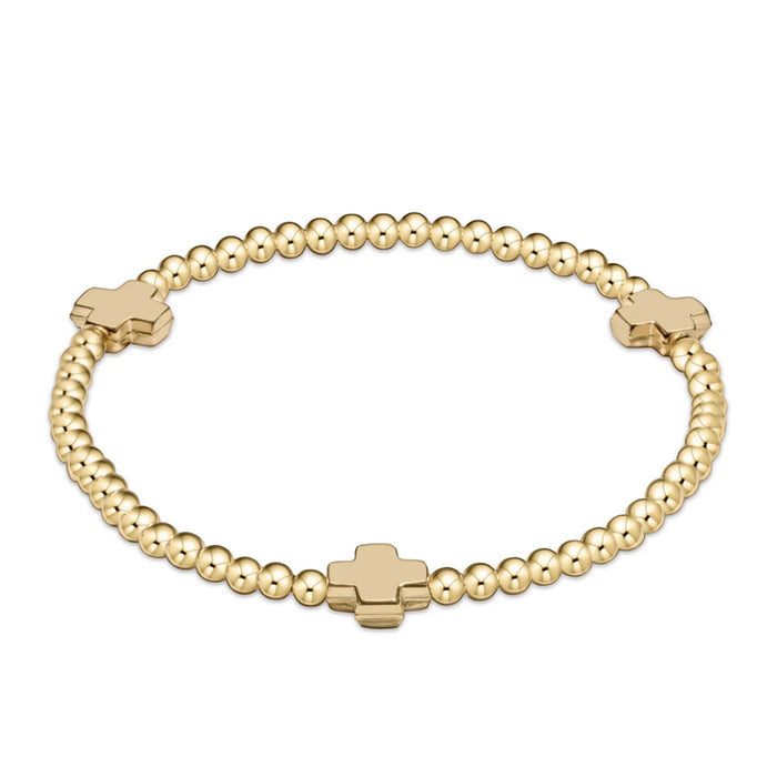 ENEWTON-Signature-Cross-Gold-Pattern-3mm-Bead-Bracelet-Gold
