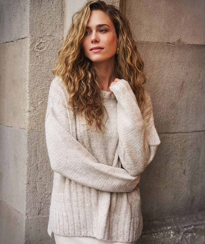 Esqualo- Sweater V-neck lurex
