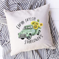 Farm Fresh Sunflowers Truck Pillow Cover - 16X16