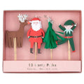 reindeer santa christmas tree elf holiday party food picks