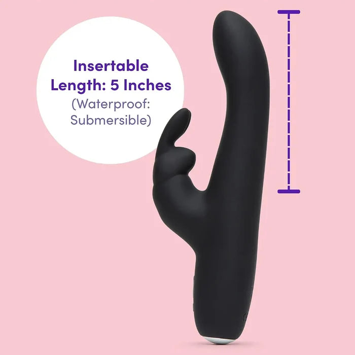 Lovehoney® Fifty Shades of Grey Greedy Girl Slimline Rabbit Vibrator Black