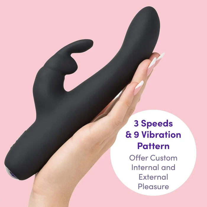 Lovehoney® Fifty Shades of Grey Greedy Girl Slimline Rabbit Vibrator Black
