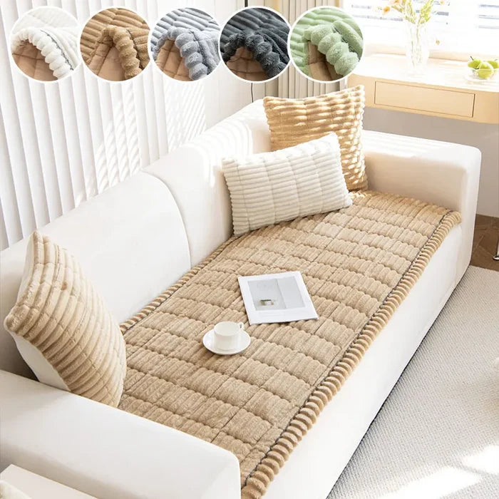 Flannel Sofa Seat Cushion - Anti-Slip 100% Polyester Cover for Couch Recliner and Accent Chair All Season