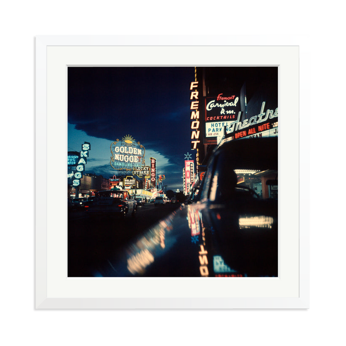 Fremont Street, Las Vegas, 1961 Framed Print White XL