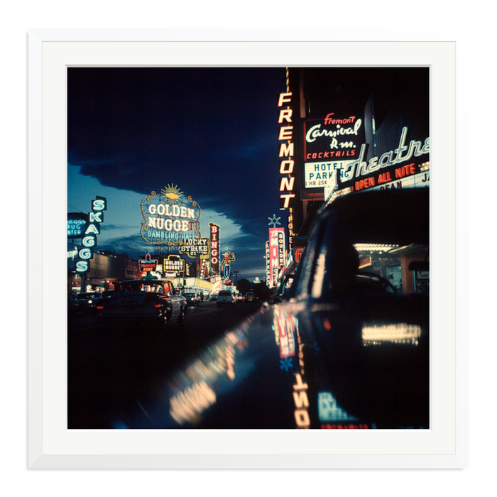 Fremont Street, Las Vegas, 1961 Framed Print White XXL