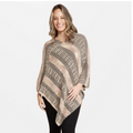 Fuzzy Knit Multicolor Stripe Ponchos