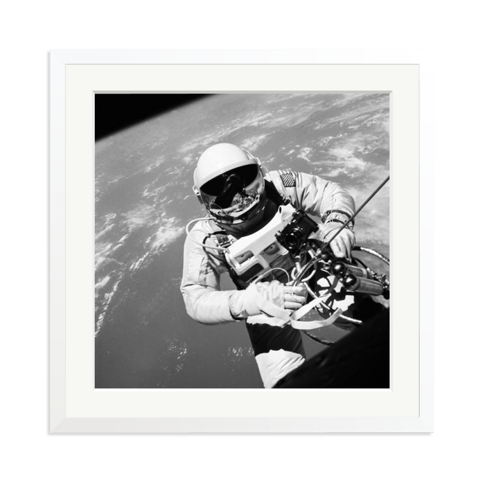 Gemini IV Spacewalk Framed Print White XL