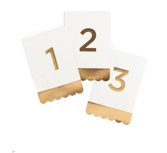 Gold Foil Table Numbers