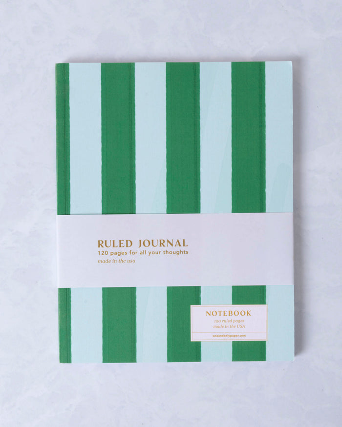 Green Cabana - Striped Perfect Bound Journal - One & Only Paper - Printfresh