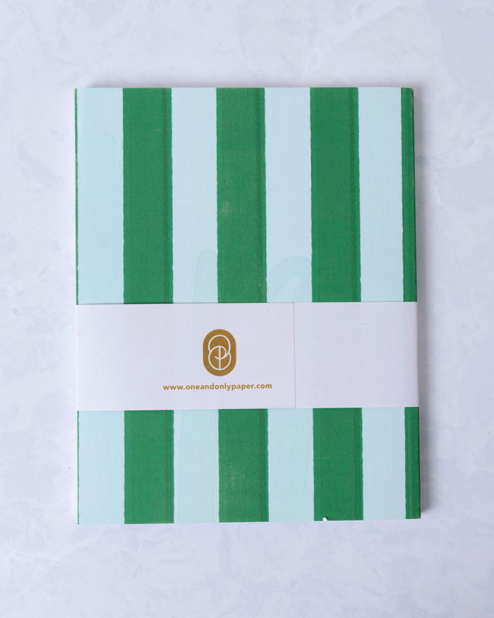 Green Cabana - Striped Perfect Bound Journal - One & Only Paper - Printfresh